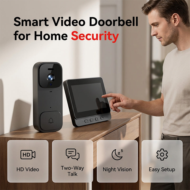 🚪📺 68% RABATT! Intelligente Video-Türklingel mit 4,3-Zoll-Display – WLAN, Nachtsicht & Zwei-Wege-Audio für maximale Sicherheit ✨