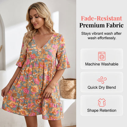 🌺 Zeitlich begrenztes Angebot – Lässiges Damenkleid mit V-Ausschnitt und Blumenmuster! Hol dir den Sommer-Look, der dich jeden Tag strahlen lässt. 🌸✨