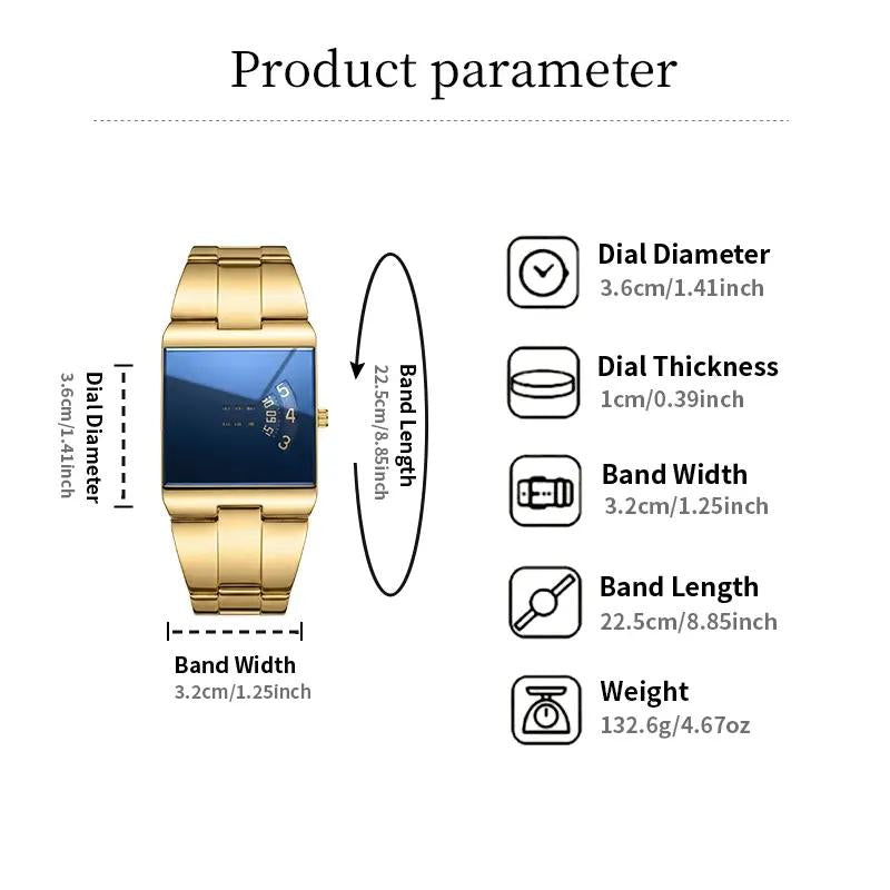 ⌚ 50% RABATT! 💼 Herren-Quarzarmbanduhr im quadratischen Design – Edelstahlband, wasserdicht & modern – Ideal für Alltag & Business ✨