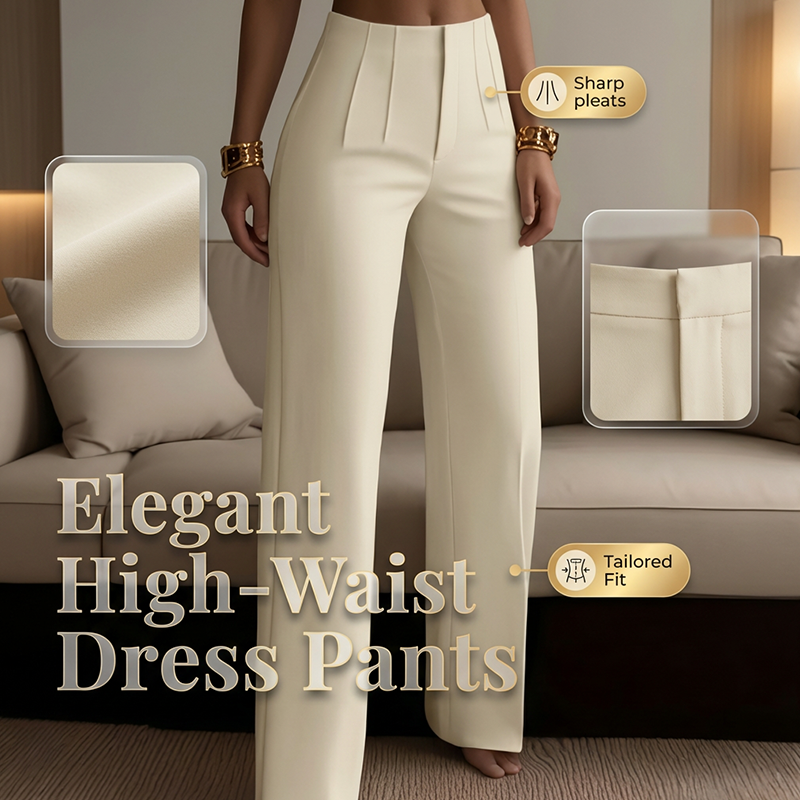 ⏳ Nur kurze Zeit 50% reduziert! 💫 Plissierte Weitbein-Hose, modisch & bequem für Damen