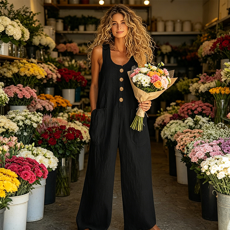 ✨ Tragekomfort pur 👖 Modischer Damen Jumpsuit weiter Schnitt 🔥 Jetzt zum halben Preis