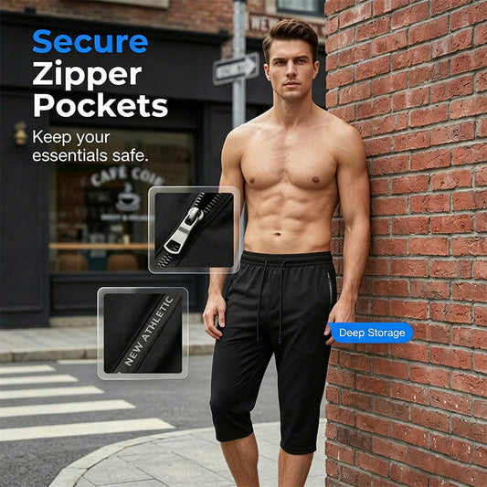 💪 Schnelltrocknende Herren Caprihose mit hoher Elastizität – ultrakomfortabel, atmungsaktiv und flexibel für Fitness, Jogging und Outdoor