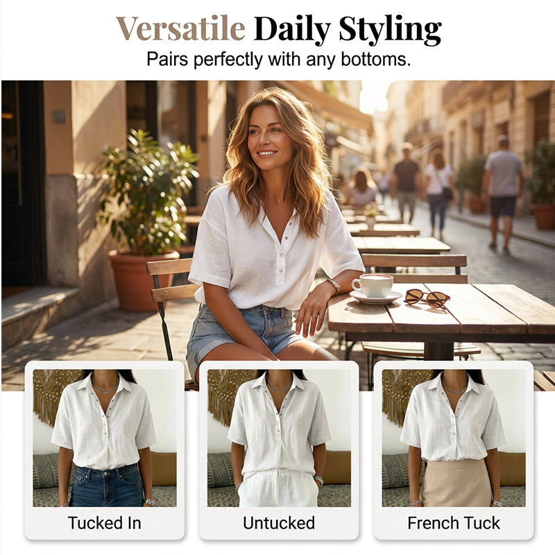 👕 Lässiges Damen-Kurzarmshirt mit V-Ausschnitt – weich & vielseitig kombinierbar