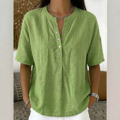 👕 Lässiges Damen-Kurzarmshirt mit V-Ausschnitt – weich & vielseitig kombinierbar