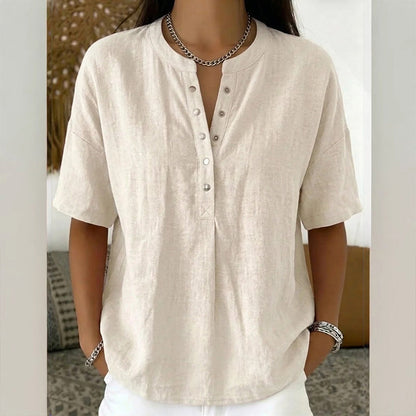 👕 Lässiges Damen-Kurzarmshirt mit V-Ausschnitt – weich & vielseitig kombinierbar