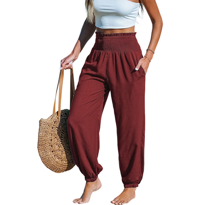🌞 Figurfreundliche Hohe Taille Haremhose für Damen