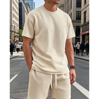 ✨Kostenloser Versand | Bequemes Herren Zweiteiler aus Shirt und Shorts