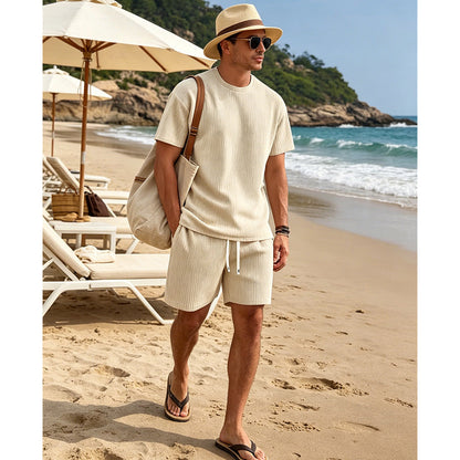 ✨Kostenloser Versand | Bequemes Herren Zweiteiler aus Shirt und Shorts