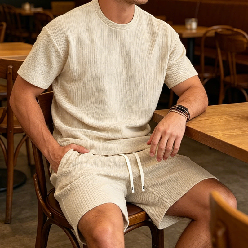 ✨Kostenloser Versand | Bequemes Herren Zweiteiler aus Shirt und Shorts