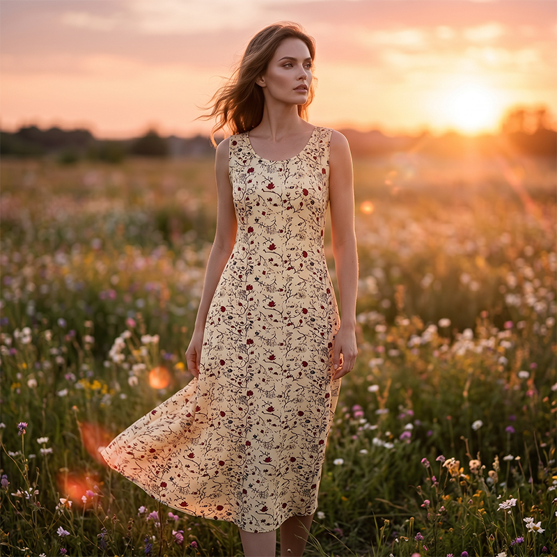 🔥NUR FÜR BEGRENZTE ZEIT: 50 % RABATT!🔥  👗 Ärmelloses Maxikleid für Damen mit Blumenmuster – mit Seitentaschen, elegant und bequem 🌸