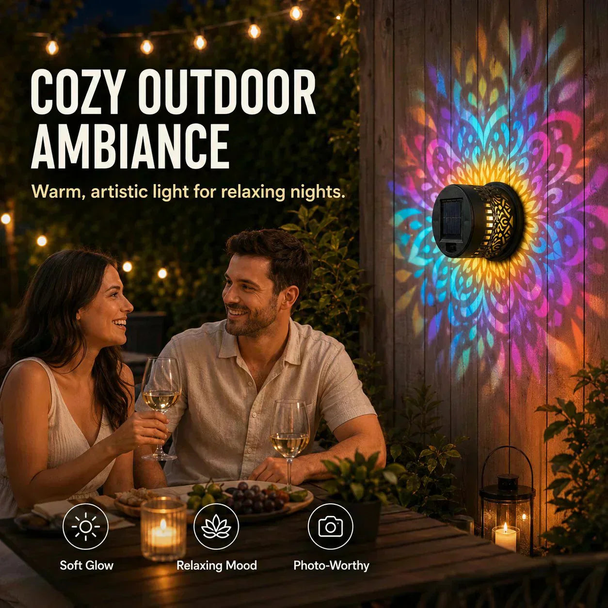 🏖️ Sommer-Sale 60% Rabatt 🏝️🌞 Solar Mandala Light – Stunning Pattern Projection, 2-in-1 Floor & Wall Design & IP65 Waterproof Auto On/Off 🌿