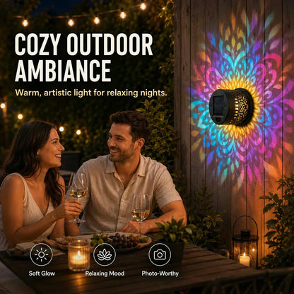 🏖️ Sommer-Sale 60% Rabatt 🏝️🌞 Solar Mandala Light – Stunning Pattern Projection, 2-in-1 Floor & Wall Design & IP65 Waterproof Auto On/Off 🌿