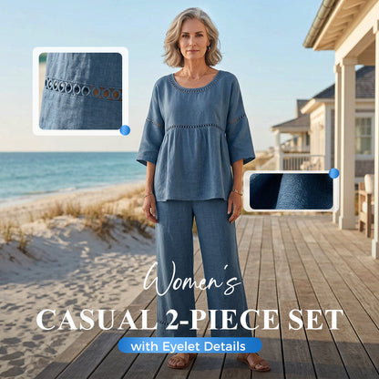 🔥 Neuheiten: 50% RABATT! ✨ Lässiges 2-teiliges Set für Damen mit Lochstickerei-Details – stylisch, luftig & perfekt aufeinander abgestimmt – ideal für warme Tage, Strand & Freizeit | Versandfrei