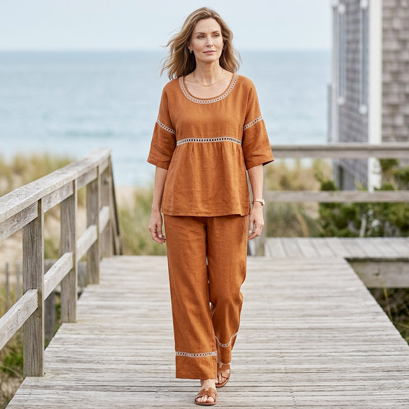 🔥 Neuheiten: 50% RABATT! ✨ Lässiges 2-teiliges Set für Damen mit Lochstickerei-Details – stylisch, luftig & perfekt aufeinander abgestimmt – ideal für warme Tage, Strand & Freizeit | Versandfrei