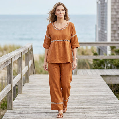 🔥 Neuheiten: 50% RABATT! ✨ Lässiges 2-teiliges Set für Damen mit Lochstickerei-Details – stylisch, luftig & perfekt aufeinander abgestimmt – ideal für warme Tage, Strand & Freizeit | Versandfrei