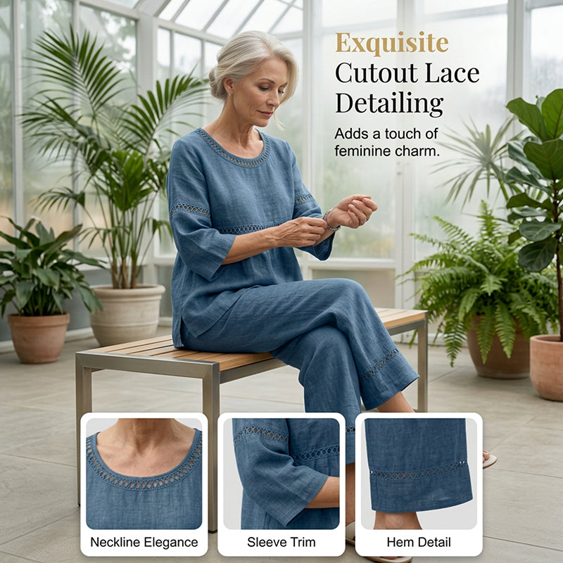 🔥 Neuheiten: 50% RABATT! ✨ Lässiges 2-teiliges Set für Damen mit Lochstickerei-Details – stylisch, luftig & perfekt aufeinander abgestimmt – ideal für warme Tage, Strand & Freizeit | Versandfrei
