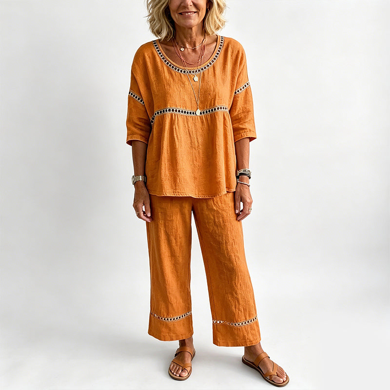 🔥 Neuheiten: 50% RABATT! ✨ Lässiges 2-teiliges Set für Damen mit Lochstickerei-Details – stylisch, luftig & perfekt aufeinander abgestimmt – ideal für warme Tage, Strand & Freizeit | Versandfrei