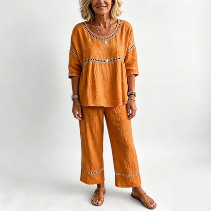 🔥 Neuheiten: 50% RABATT! ✨ Lässiges 2-teiliges Set für Damen mit Lochstickerei-Details – stylisch, luftig & perfekt aufeinander abgestimmt – ideal für warme Tage, Strand & Freizeit | Versandfrei