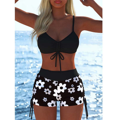 📢📢Letzter Tag – 50 % Rabatt!! ⏰Damen Bikini Set – Kordel-Top & Boyshorts, Verschiedene Designs🩱 Für Strand & Pool