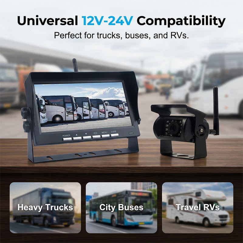 ⏳🔥LIMITED-TIME 55% OFF! ⏰7-Zoll Rückfahrkamera Set mit Monitor – Kabellos für LKW, Bus & Traktor 🚛 Klare Rückansicht