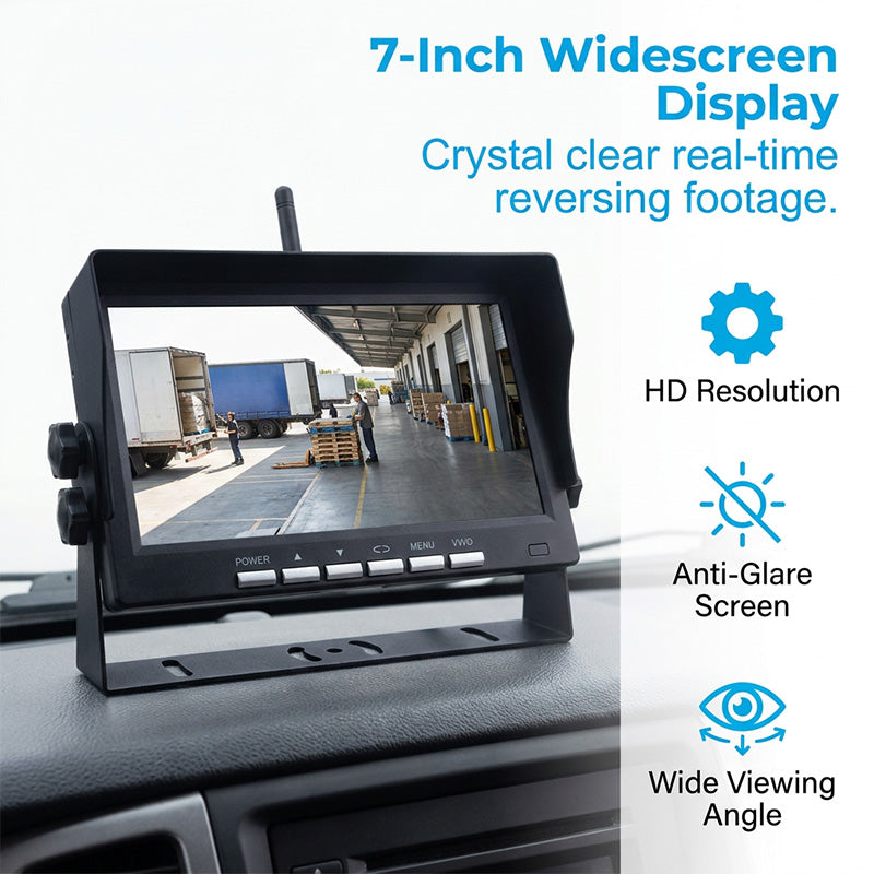 ⏳🔥LIMITED-TIME 55% OFF! ⏰7-Zoll Rückfahrkamera Set mit Monitor – Kabellos für LKW, Bus & Traktor 🚛 Klare Rückansicht