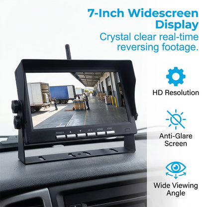 ⏳🔥LIMITED-TIME 55% OFF! ⏰7-Zoll Rückfahrkamera Set mit Monitor – Kabellos für LKW, Bus & Traktor 🚛 Klare Rückansicht