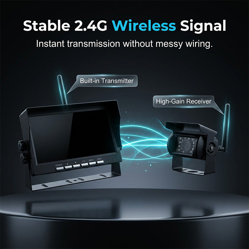 ⏳🔥LIMITED-TIME 55% OFF! ⏰7-Zoll Rückfahrkamera Set mit Monitor – Kabellos für LKW, Bus & Traktor 🚛 Klare Rückansicht