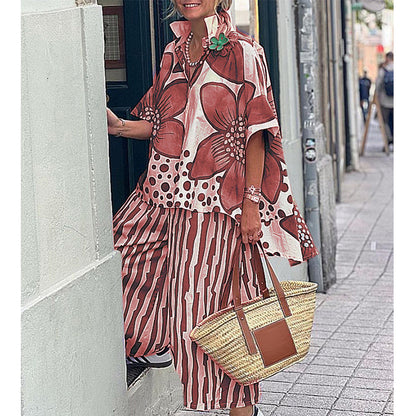 🌺2-teiliges Set aus bedrucktem Oberteil und Hose für Damen