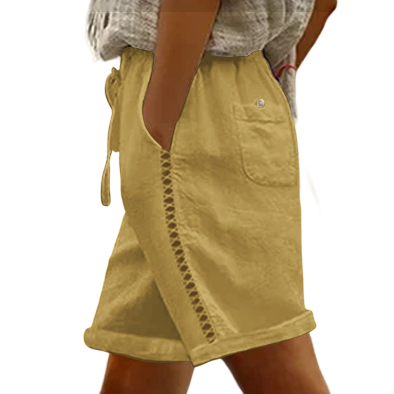 🩳 Lässige Damen-Shorts mit Kordelzug & Spitzenverzierung, stilvoll & atmungsaktiv✨