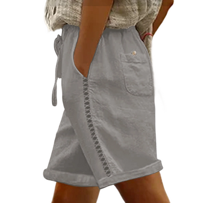 🩳 Lässige Damen-Shorts mit Kordelzug & Spitzenverzierung, stilvoll & atmungsaktiv✨