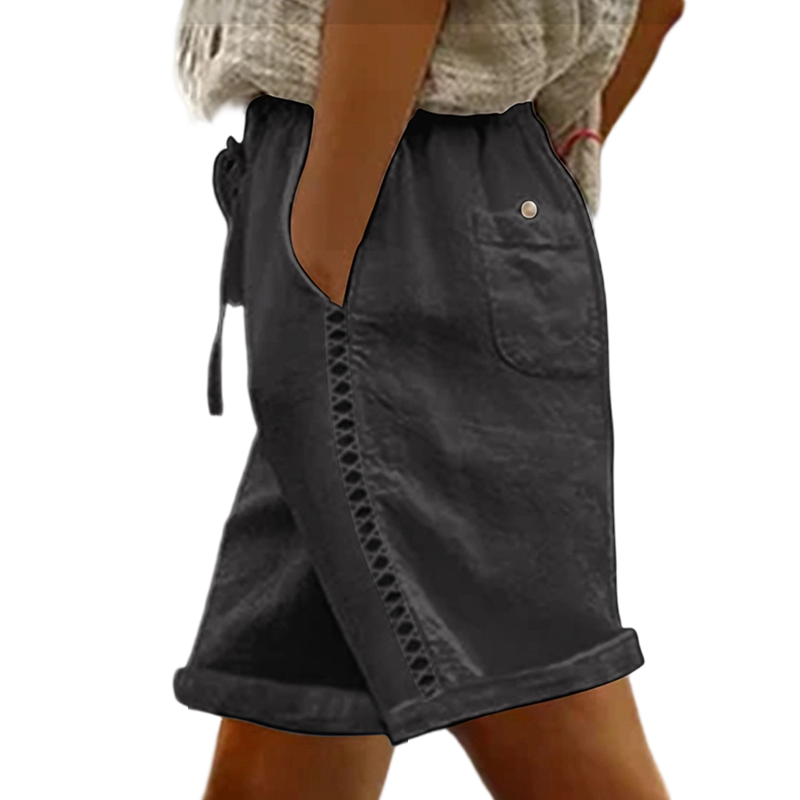 🩳 Lässige Damen-Shorts mit Kordelzug & Spitzenverzierung, stilvoll & atmungsaktiv✨