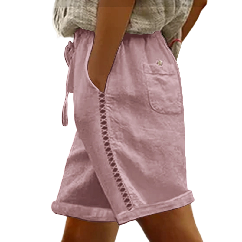 🩳 Lässige Damen-Shorts mit Kordelzug & Spitzenverzierung, stilvoll & atmungsaktiv✨