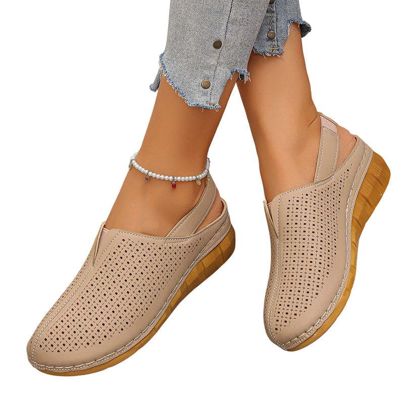 👡 Lässige Keilabsatz-Slingback-Sandalen mit perforiertem Design – atmungsaktiv & stylisch✨