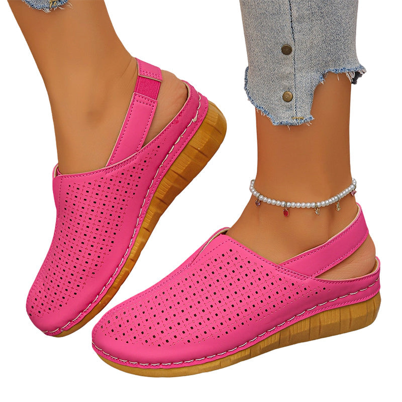 👡 Lässige Keilabsatz-Slingback-Sandalen mit perforiertem Design – atmungsaktiv & stylisch✨