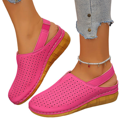 👡 Lässige Keilabsatz-Slingback-Sandalen mit perforiertem Design – atmungsaktiv & stylisch✨