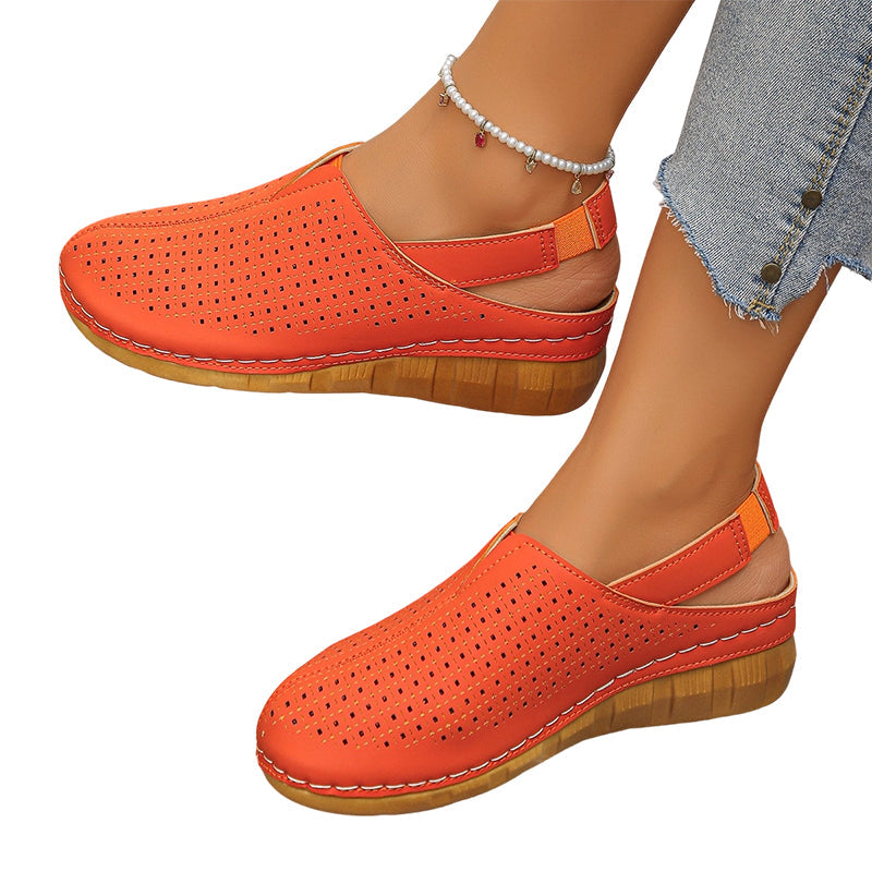 👡 Lässige Keilabsatz-Slingback-Sandalen mit perforiertem Design – atmungsaktiv & stylisch✨