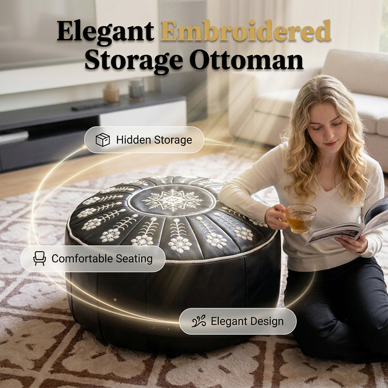 🪑 Vielseitiger runder Stauraumsitz – Sitzplatz & versteckter Stauraum in einem – perfekt für Flur, Schlafzimmer & Wohnzimmer | Versandfrei