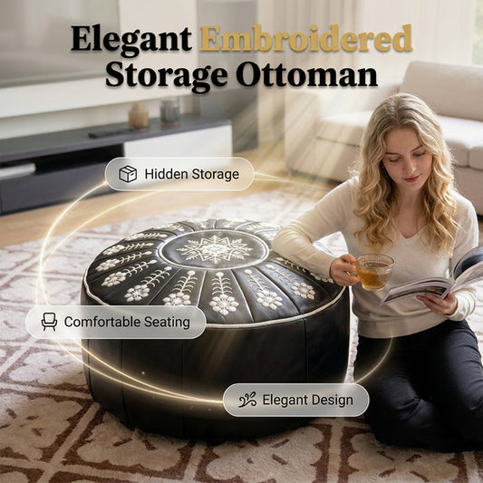🪑 Vielseitiger runder Stauraumsitz – Sitzplatz & versteckter Stauraum in einem – perfekt für Flur, Schlafzimmer & Wohnzimmer | Versandfrei