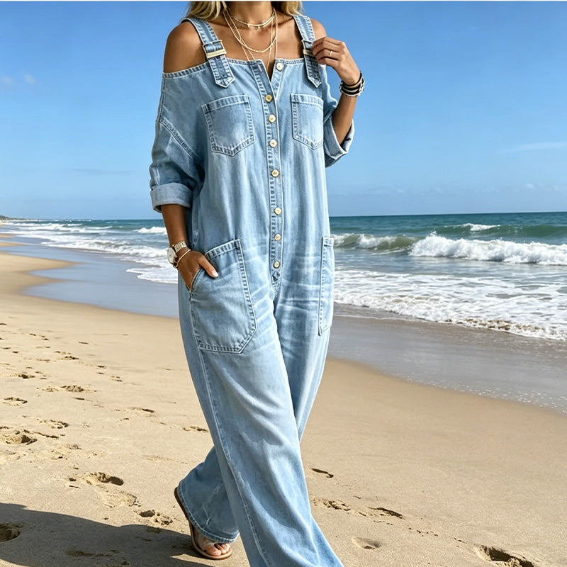 ✨ Weit geschnittener Damen-Overall mit weiten Beinen & Taschen | extrem bequem für den Alltag