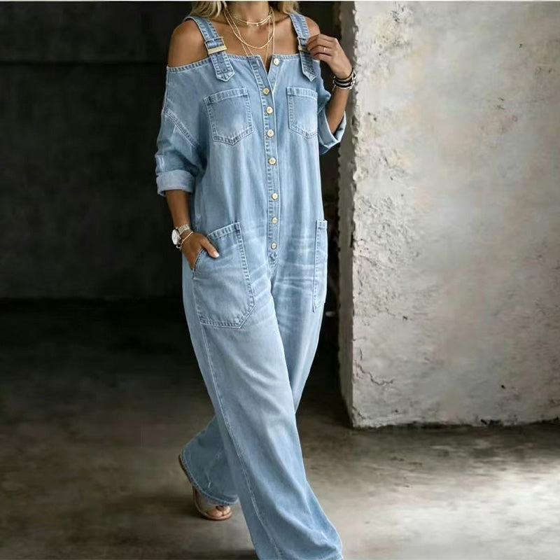 ✨ Weit geschnittener Damen-Overall mit weiten Beinen & Taschen | extrem bequem für den Alltag