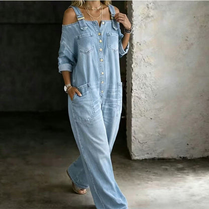 ✨ Weit geschnittener Damen-Overall mit weiten Beinen & Taschen | extrem bequem für den Alltag