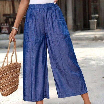 ☀️ Casual Wide-Leg Capri Trousers for Women, Soft & Comfortable, Ideal for Daily Wear