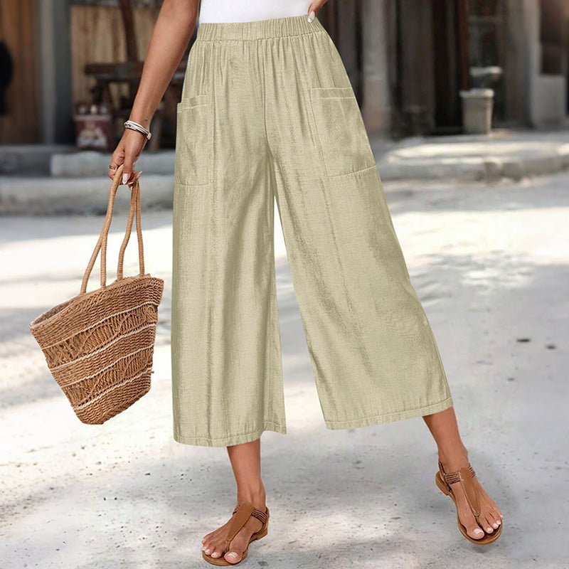 ☀️ Casual Wide-Leg Capri Trousers for Women, Soft & Comfortable, Ideal for Daily Wear
