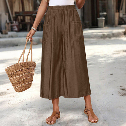 ☀️ Casual Wide-Leg Capri Trousers for Women, Soft & Comfortable, Ideal for Daily Wear