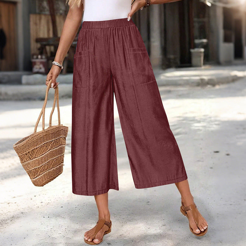 ☀️ Casual Wide-Leg Capri Trousers for Women, Soft & Comfortable, Ideal for Daily Wear