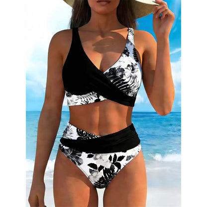 ✨ Hochtailliertes Blumen-Bikini-Set mit Wickel-Bikinitop | Strand- & Pooloutfit, figurbetonend