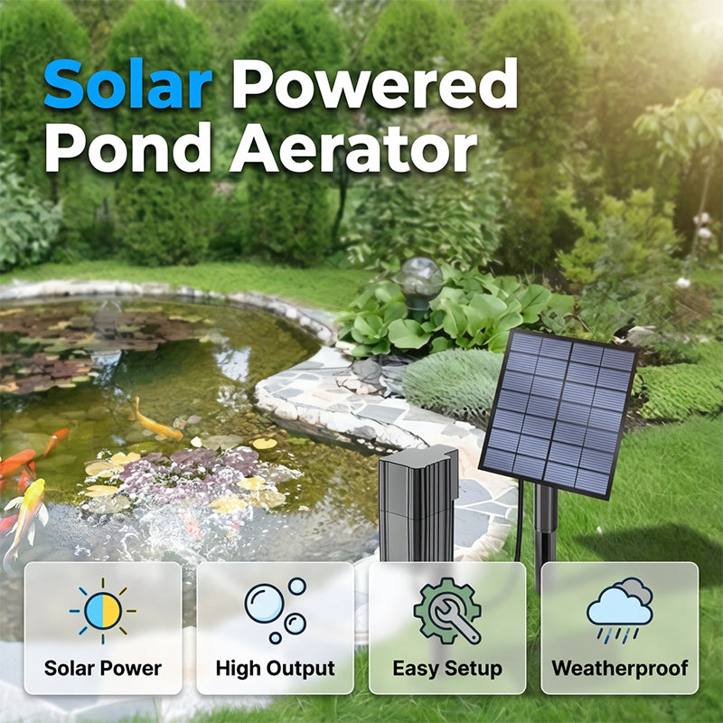 🐟 Solar-Teichbelüfter mit Luftpumpe – energieautark, leise & perfekt für sauberes, sauerstoffreiches Teichwasser