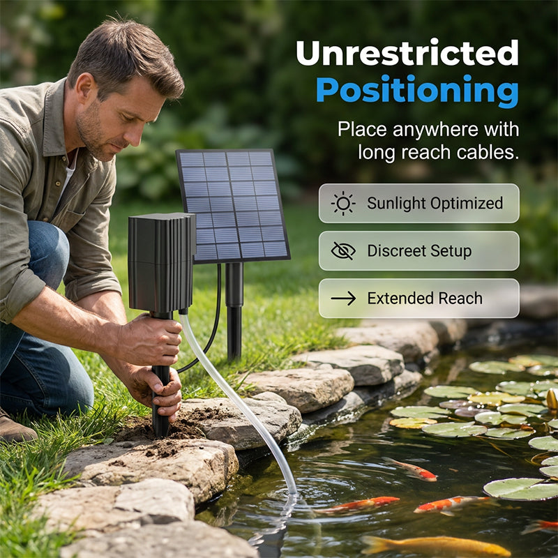 🐟 Solar-Teichbelüfter mit Luftpumpe – energieautark, leise & perfekt für sauberes, sauerstoffreiches Teichwasser