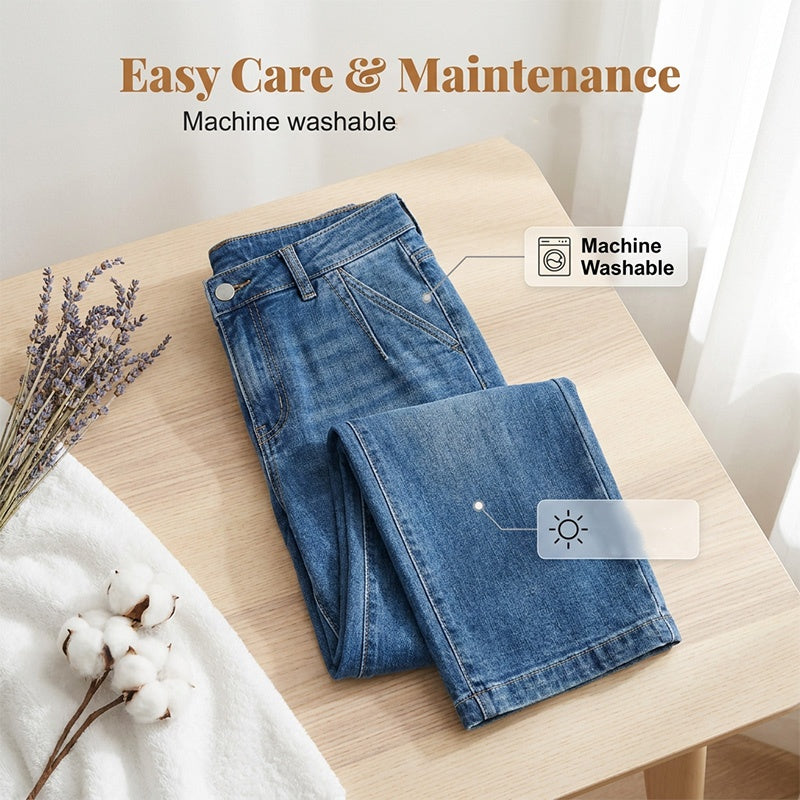 ✨ Gerade-Bein-Jeans mit hoher Taille, klassisch & vielseitig kombinierbar