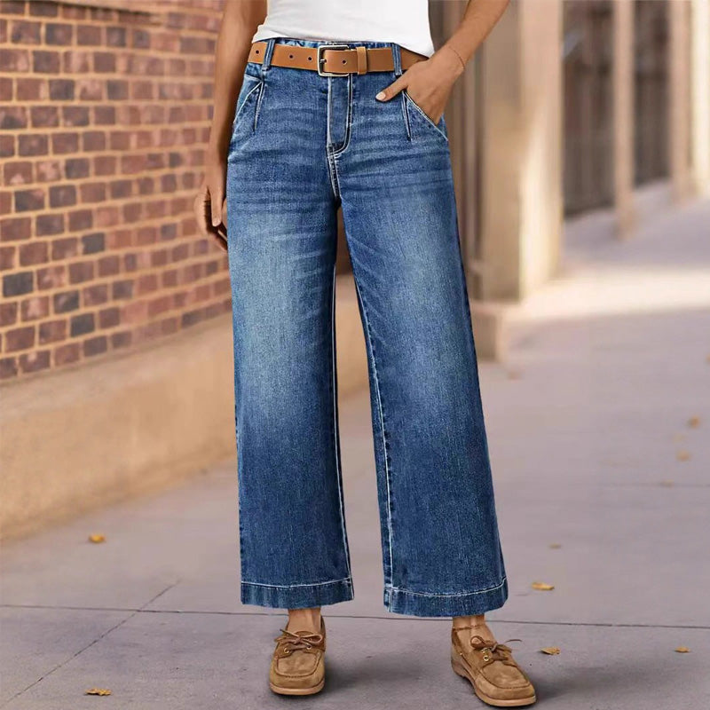 ✨ Gerade-Bein-Jeans mit hoher Taille, klassisch & vielseitig kombinierbar